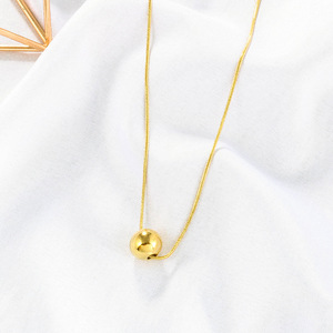 Mặt dây chuyền hình cầu hình học Titan Hiphop mới dành cho nữ nam, dây chuyền choker bằng thép không gỉ kiểu dây rắn, trang sức - Product Image 2