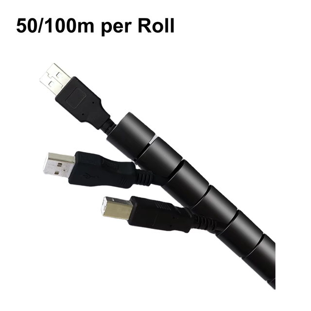 8mm-32mm Flexible Spiral Extruded Cable Wrap Wire Organizer Management Tube Office TV Desk Electronics Cable Tidy Pet Protection