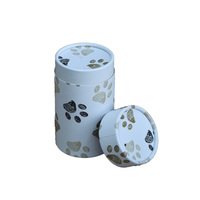 Boîte d'emballage en papier ronde personnalisée pour les cendres d'animaux de compagnie, les pots à bougies, les emballages de flacons d'huile, boîte avec pattes de chat et de chien