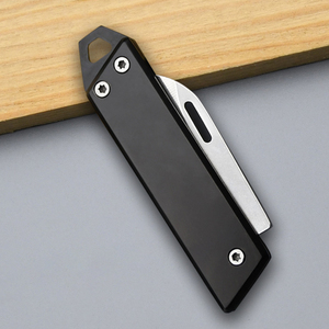 มีดพับแบบ Drop Point ใบมีดสแตนเลส ด้ามจับสแตนเลส มีดพกพา EDC อุปกรณ์กลางแจ้ง - Product Image 4