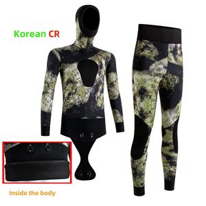 Wetsuit Semi-dry <span class=keywords><strong>Korea</strong></span> CR Rubber Body 5mm untuk Menyelam, Bertudung, Wanita & Pria, untuk Spearfishing - Product Image 1