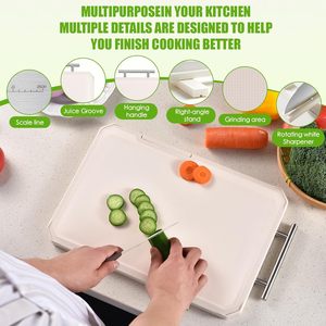 Planche à découper carrée en titane double face personnalisée, écologique et compatible lave-vaisselle pour la cuisine, légumes, pain, viande - Product Image 6