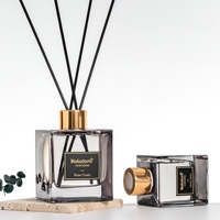 Diffuseur à Bâtonnets en Rotin Noir pour la Maison, Flacon en Verre d'Huile de Luxe, Parfum d'Ambiance, Vente en Gros au Quotidien