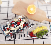 Plat de cuisson rectangulaire en verre borosilicate haute résistance pour four, idéal pour les articles ménagers