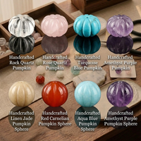 Perles de citrouille en pierre naturelle sculptée, plusieurs types, articles en stock d'usine pour la fabrication de bijoux faits main, vente en gros, perle de quartz rose