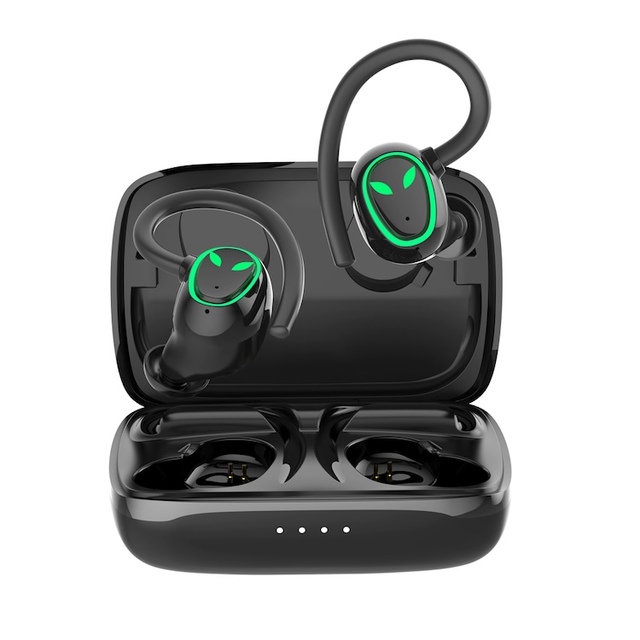 I22A TWS Earbuds Wireless Headphones Music Play Sport Earphones with 400Mah Battery Case Over-Ear Buds with Earhooks Mic Headset