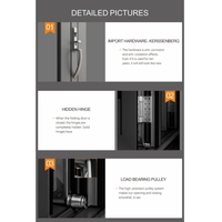 Porte patio pliante accordéon GONHO moderne en aluminium avec cadre en fibre de verre, grande vue, pour balcon, usage domestique, isolée thermiquement, conforme NFRC