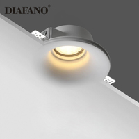 Plafonnier LED encastré intelligent en plâtre, sans cadre, rond et carré, GU10, anti-éblouissement, pour chambre et couloir
