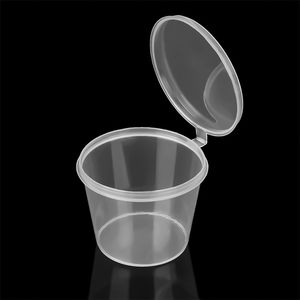 Recycled Restaurant PP Mini 1oz 2 oz Portion Sauce Souffle Dipping Disposable Sauce Cup <b>Plastic</b> Sauce <b>Container</b> with Hinged Lid - Product Image 2