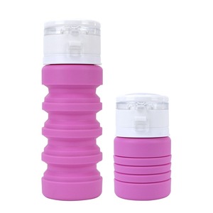 Bouteille d'eau pliable en silicone de 400 ml, anti-fuite, pour sports de plein air, avec paille, pour boire directement, réutilisable, sûre, pour adultes, logo personnalisé - Product Image 5