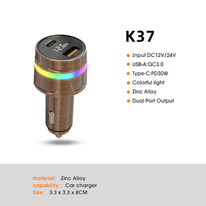 Nueva tendencia Salida de puerto dual USB <span class=keywords><strong>Cargador</strong></span> rápido de coche para <span class=keywords><strong>iPhone</strong></span> Teléfono móvil eléctrico <span class=keywords><strong>Cargador</strong></span> de coche Pd Qc 65W 30W Potencia de salida OTP - Product Image 4