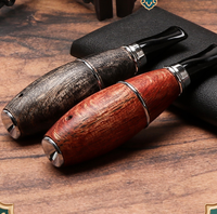 Pipe à tabac en bois naturel, torpille, portable, finition laquée, classique, accessoires pour fumer en une seule bouffée