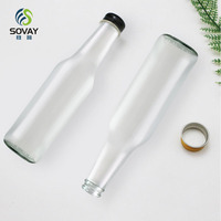Bouteille de bière en verre transparent à col long de 330 ml (33 cl) avec bouchon couronne – Vente en gros