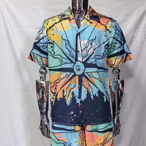 T-shirts personnalisés d'été Hawaii Fiesta Camisa Hawaiana Algodon Para Hombre Chemise <span class=keywords><strong>Hawaienne</strong></span> Aloha Beach Chemise décontractée tropicale pour homme - Product Image 6