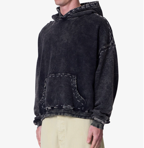 <span class=keywords><strong>Sudadera</strong></span> con Capucha Vintage Personalizada, <span class=keywords><strong>Sudadera</strong></span> con Capucha de Moda con Estampado Bordado en 3D, Logotipo Personalizado, Lavado Desgastado, Estilo Urbano para Hombre - Product Image 2