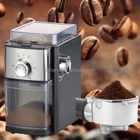 Grains électriques de café à fermeture de sécurité, conteneur de 250g avec minuterie ajustable, en métal plat, broyeur de grains