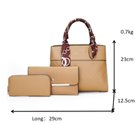 Nouveau design 2026 – Sac à main pour femme en PU de haute qualité, grande capacité, avec décoration foulard en soie et motif losanges inversés
