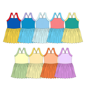Pre-orden MOQ 5 Vestidos de yoga de tul de verano para niños, de seda de leche suave, de alta calidad, estilo boutique, para Halloween, venta al por mayor - Product Image 1