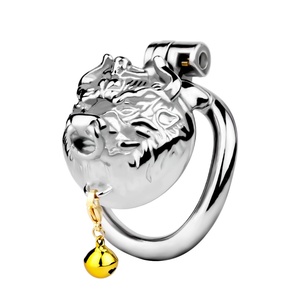 Dispositivo de Castidad Masculino FRRK con Cabeza de Animal de Metal y Campana, Candado para Pene, Jaula de Castidad Metálica, Juguetes Sexuales para Hombres - Product Image 3