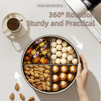 Boîte de rangement ronde pour snacks Boîte de rangement pour snacks en cuir PU souple de haute qualité avec couvercle et fond rotatif