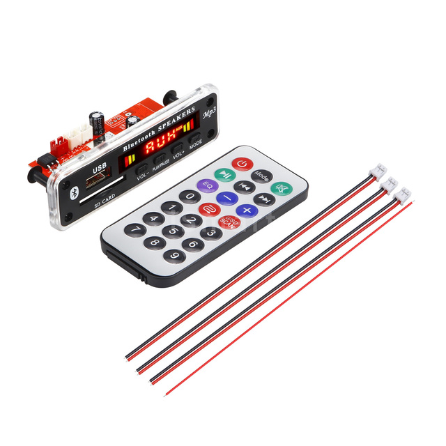 Handsfree 2*25W Amplifier 7-18V Wireless BLE 5.0 MP3 Decoder Board Car Audio USB TF FM Radio Module with Remote Control JX-Y09