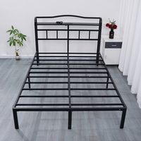 Lit en fer forgé pour chambre à coucher, lit double en fer, cadre de lit épaissi simple et moderne, lit simple de 1,8 mètre pour la location - Vente chaude