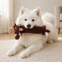 Jouet à mâcher pour chien en peluche sans rembourrage, motif dessin animé, couineur, en velours côtelé écologique et durable, sans garniture, pour chiens de petite et moyenne taille