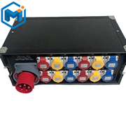 Distributeur de puissance portable 63A 5 broches, entrée 12 voies, sortie étanche 16A, avec éclairage de travail LED noir et bleu, pour événements/scènes/DJ/clubs