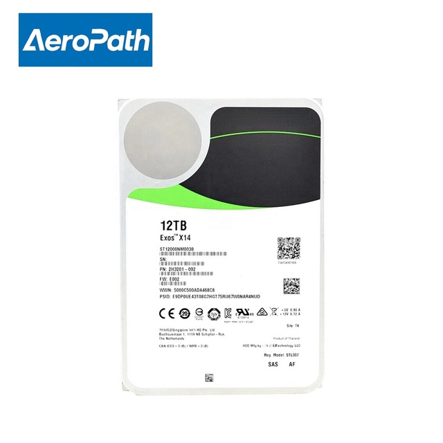 Exos X14 ST12000NM0038 / 2H3201-002 12TB 3.5-Inch LFF 12Gbps 7.2K RPM FastFormat 512e Enterprise SAS Hard Drive