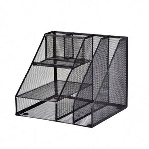 Multifunctional Black Metal Mesh Desk <b>Organizer</b> <b>File</b> Storage Stationery Set for Office and Home Supplies - Product Image 1