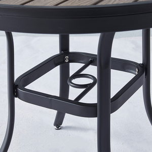 Nhà hàng cà phê hồ bơi Dã Ngoại cafe sân thượng vườn ăn uống đặt gang 4 người vòng nhựa gỗ ngoài trời bàn ghế đặt - Product Image 5