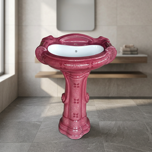 Luxury Western Pedestal <b>Basin</b> Solid Surface Granite Bathroom Sink Hand Wash <b>Basin</b> Hospital Villa Use Modern Design Lifetime - Product Image 3