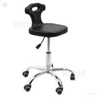 Chaise-tabouret ESD mobile en acier inoxydable, réglable en hauteur, pour esthétique, coiffure, médecine, dentisterie, salles blanches, laboratoires et hôpitaux