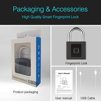 Cadenas intelligent numérique étanche à grande capacité avec contrôle d'alarme par empreinte digitale pour sac, porte, armoire – Verrou intelligent pour sac