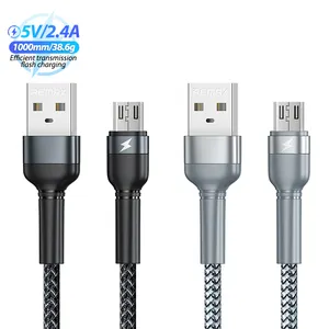 Remax OEM/ODM 2.4A Charging Phone Braided Usb Data Cable, Bending Resistant Type C Cable For IPH/ Android Phone