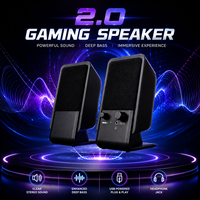 Haut-parleur de jeu actif 2.0 professionnel avec subwoofer puissant pour ordinateur portable/de bureau, accessoire audio USB filaire pour musique et basses