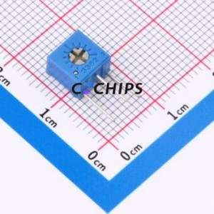 ตัวต้านทาน/โพเทนชิโอมิเตอร์แบบปรับได้สำหรับ3362X-503-LF ผ่านชิ้นส่วนรู (THT)-3P, ตัวต้านทาน7x6.8มม. 50Kohm 10% 500 250mw ppm/℃ - Product Image 1