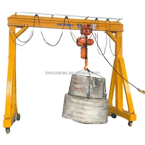 Warehouse portable mobile small mini 500kg 1 2 3 5 ton motorized travelling gantry crane with nice price