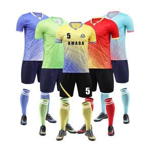 Vente en gros Maillots de football violets Uniformes de football techniques sublimés Combinaison de football verte et jaune pour club de jeunes - Product Image 1