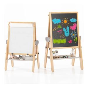 Caballete <span class=keywords><strong>3</strong></span> en 1, Caballete Magnético de Doble Cara para Niños, Altura Ajustable, Caballete de Madera para Niños, Juguete Educativo, Caballete de Arte Plegable para Niños - Product Image 1