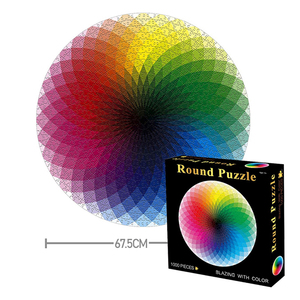 Puzzle géométrique arc-en-ciel coloré, puzzle photo pour adultes et enfants, jeu de divertissement anti-stress, puzzle personnalisé 1000 pièces - Product Image 1