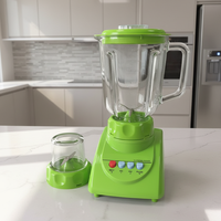 Mini mixeur électrique portable 2-en-1, capacité de 1,5 L, 6 lames, 2 vitesses, bol pour broyage à sec, presse-agrumes, moulin à épices