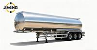 Camion-citerne en acier inoxydable à trois essieux de 50 000 L, semi-remorque citerne en acier inoxydable pour eau, lait et carburant