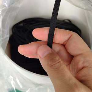 Premium Black 3mm/5mm Nylon Spandex <b>Elastic</b> 20mm Flat Earloop <b>Cord</b> Band for Garment Use - Product Image 3