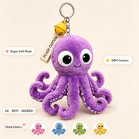 Uyeah OEM/ODM EN71/CPC/CE Peluche Mignonne et Douce en Forme d'Animal Marin (Poulpe, Poisson) – Jouet en Peluche Personnalisé, Doux et Moelleux, Porte-clés, Cadeau pour Enfant