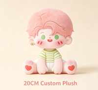 Peluche personnalisée style Kpop, en coton doux, cheveux roses, unisexe, pour collection de fans, cadeaux, figurine, jouet, couleurs personnalisées