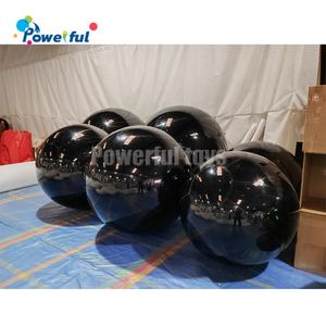 Bola de espejo inflable negra grande Bolas grandes y brillantes Globos de esfera cromada metálica reflectante para decoraciones para fiestas de boda - Product Image 5