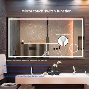 智能浴室化妆镜单触感应开关无级调光IP5防尘插电式72W - Product Image 3