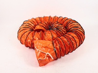 Tuyau de ventilation flexible en tissu PVC ignifuge haute résistance avec extrémité à cordon de serrage pour espaces confinés et ventilation des mines