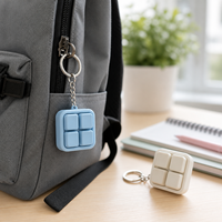 Clavier mécanique personnalisé à 4 touches, porte-clés anti-stress tactile, jouet anti-stress, cadeau promotionnel d'anniversaire